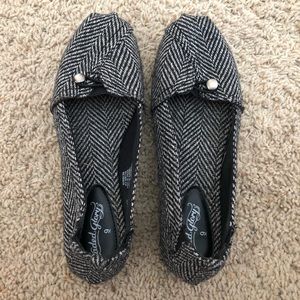 Black/White/Gray Herringbone Flats